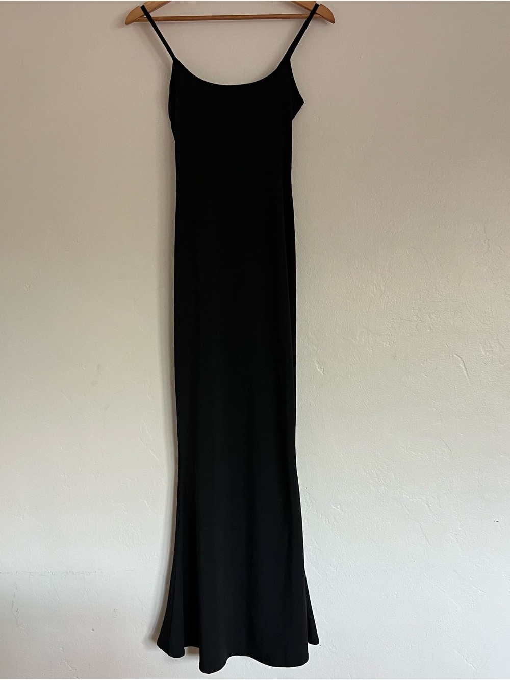 Black Slip Maxi Dress with Spaghetti Straps